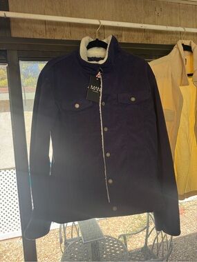 Boohoo Men's Purple Corduroy Sherpa-Lined Bomber Jacket